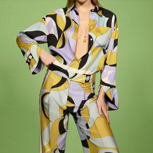New HTF ZARA PRINTED POCKET SHIRT Bloggers Favorite Sz Sm